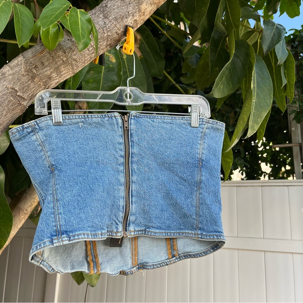 NWT Zara The Sculpted Denim Bodice Corset Top. - Picture 11 of 12